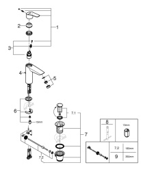 Смеситель для раковины GROHE Eurosmart, M-size, хром (2339330E)