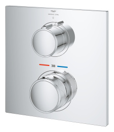 Внешняя часть термостата для душа GROHE Allure скрытого монтажа на 1 потребителя, квадратная, хром (19380002)
