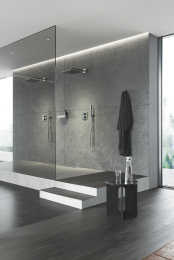 Внешняя часть термостата для душа GROHE Allure скрытого монтажа на 2 потребителя, квадратная, темный графит глянец (29181A02)