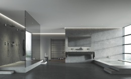 Внешняя часть термостата для душа GROHE Allure скрытого монтажа на 2 потребителя, квадратная, темный графит глянец (29181A02)