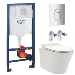 Комплект инсталляции GROHE NW0145/S с унитазом AQUAme AQM2001 и сиденьем с микролифтом (NW0181)