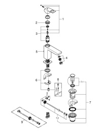 Готовый комплект для ванной комнаты GROHE Eurocube (NB0017)