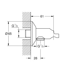 Самозакрывающийся запорный клапан GROHE Sena, хром (26333000)