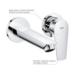 Смеситель для раковины GROHE BauEdge в комплекте с монтажной частью, хром (20474001)