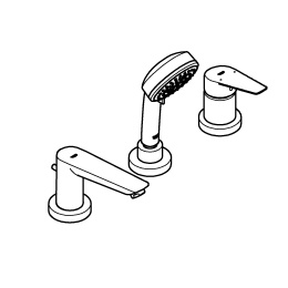 Смеситель для ванны GROHE BauEdge, хром (2511710A)