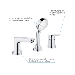 Смеситель для ванны GROHE BauEdge, хром (2511710A)