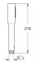 Ручной душ GROHE Euphoria Cosmopolitan Stick, 9,5 л/мин, 1 режим, хром (27400000)