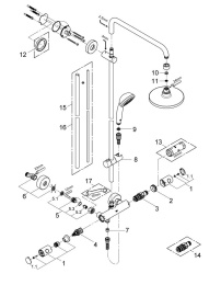 Душевая система GROHE Vitalio System 180 с термостатом для душа, хром (27298000)
