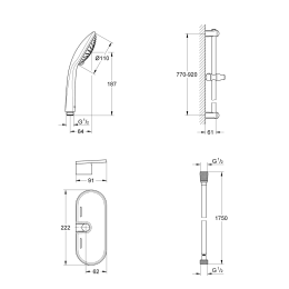 Готовый комплект для ванной комнаты GROHE BauClassic, хром (NB0024)