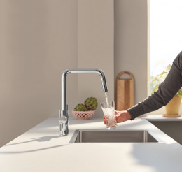 Смеситель для кухонной мойки GROHE Blue Pure Eurosmart с функцией фильтрации, с фильтром в комплекте, хром (30584000)