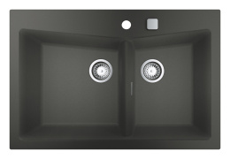 Мойка GROHE K700 с двумя чашами, 838 x 559 мм, серый гранит (31657AT0)