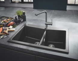Мойка GROHE K700 с двумя чашами, 838 x 559 мм, серый гранит (31657AT0)
