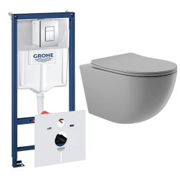Комплект инсталляции GROHE Rapid SL 38775001 с унитазом Aqueduto OVO OVO0130 и раковиной Aqueduto ESPIRAL ESP0230 (NW0438)