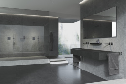 Внешняя часть термостата для душа GROHE Allure скрытого монтажа на 2 потребителя, квадратная, темный графит глянец (29181A02)