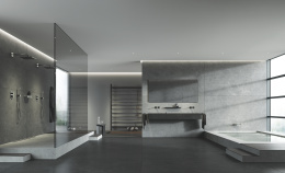Внешняя часть термостата для душа GROHE Allure скрытого монтажа на 2 потребителя, квадратная, темный графит глянец (29181A02)