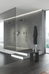 Внешняя часть термостата для душа GROHE Allure скрытого монтажа на 2 потребителя, квадратная, темный графит глянец (29181A02)