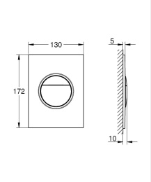Панель смыва для унитаза GROHE Nova Cosmopolitan S, 3 режима, фантомный черный (37601KF0)