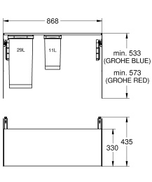 Система сортировки отходов и мусора GROHE (40982000)