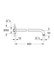 Душевой кронштейн GROHE New Tempesta, 400 мм, хром (27851000)
