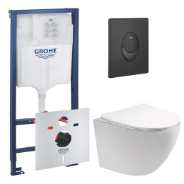 Комплект инсталляции GROHE Rapid SL 1000044 с унитазом Aquatek ЕВРОПА AQ1900T-00 и сиденьем с микролифтом (NW0673)