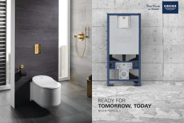 Инсталляция для подвесного унитаза, GROHE Rapid SLX, монтажная высота 1.13 м, со встроенной электрической розеткой и подводом воды для подключения унитазов-биде, (39596000)