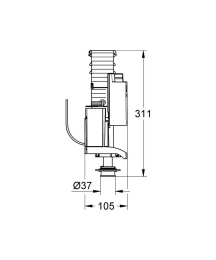 Вентиль смывной AV1 с удлинителем GROHE (42320000)