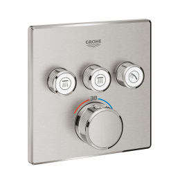 Внешняя часть термостата для ванны и душа GROHE Grohtherm SmartControl на 3 потребителя, суперсталь (29126DC0)