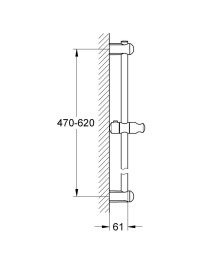 Душевая штанга GROHE Euphoria Neutral 600 мм, хром (27499000/U), уцененный товар