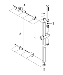 Душевой гарнитур GROHE Euphoria Cube Stick, 1 режим струи, душевая штанга 900 мм, 15 л/мин, хром (27700000)