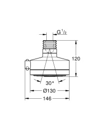 Верхний душ GROHE Relexa Deluxe 130, 9,5 л/мин, 4 режима, хром (27530000)