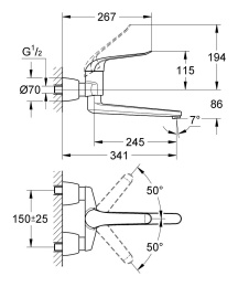 Смеситель для раковины GROHE Euroeco Special, хром (32775000)