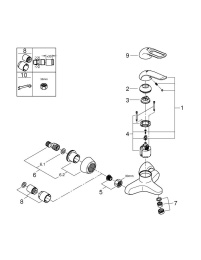Смеситель для раковины GROHE Euroeco Special, хром (32776000)