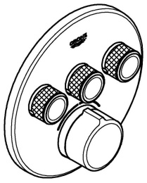 Внешняя часть смесителя для душа GROHE SmartControl круглая, на 3 потребителя, хром (29146000)