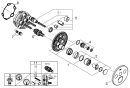 Внешняя часть смесителя для душа GROHE SmartControl круглая, на 3 потребителя, хром (29146000)