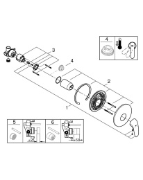Смеситель для душа GROHE Eurostyle в комплекте с монтажной частью, хром (23725003)
