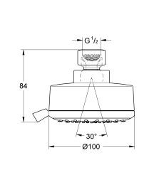 Верхний душ GROHE Tempesta Cosmopolitan 100, 8,5 л/мин, 4 режима, хром (27591001)