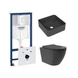 Комплект инсталляции GROHE Rapid SL 38772SH0 с унитазом Aqueduto OVO Plus OVOT0240 и раковиной Aqueduto ESPIRAL ESP0340 (NW0380)