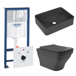 Комплект инсталляции GROHE Rapid SL 38775001 с унитазом Aqueduto ESTETA EST0140 и раковиной Aqueduto ESPIRAL ESP0440 (NW0490)
