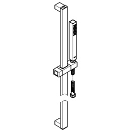Душевой гарнитур GROHE SPA Euphoria Cube+ Stick, 1 режим струи, душевая штанга 600 мм, 9,5 л/мин, хром (27891000)