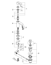 Смеситель для раковины GROHE Eurostyle Cosmopolitan, S-size, хром (23037002)