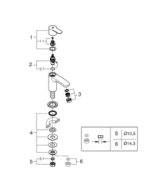 Кран для раковины GROHE Eurostyle Cosmopolitan, без функции смешивания, хром (23039002)