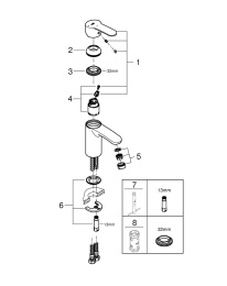 Смеситель для раковины GROHE Eurostyle Cosmopolitan, S-size, хром (2337320E)