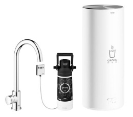 Комплект для кухни GROHE Red Mono с C-образным вентилем, бойлером L-Size и фильтром, хром (30080001)