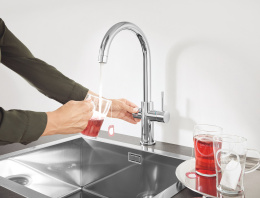 Комплект для кухни GROHE Red Duo с C-образным смесителем, бойлером M-Size и фильтром, хром (30083001)