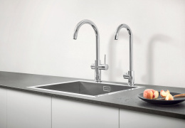 Комплект для кухни GROHE Red Duo с C-образным смесителем, бойлером M-Size и фильтром, хром (30083001)