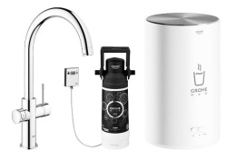 Комплект для кухни GROHE Red Duo с C-образным смесителем, бойлером M-Size и фильтром, хром (30083001)