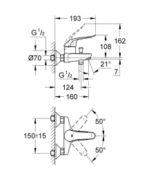 Смеситель для ванны GROHE Euroeco Special, хром (32783000)