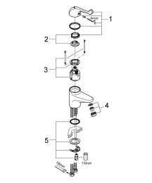Смеситель для раковины GROHE Euroeco Special безопасный, хром (32789000)