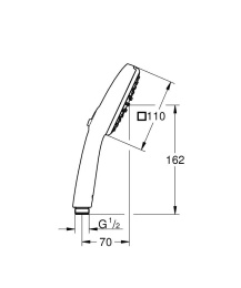 Ручной душ GROHE Tempesta Cube 110, 13,5 л/мин, 2 режима, хром (27571003/U), уцененный товар