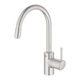 Смеситель для кухни GROHE Concetto с вытяжным изливом, суперсталь (32663DC3)